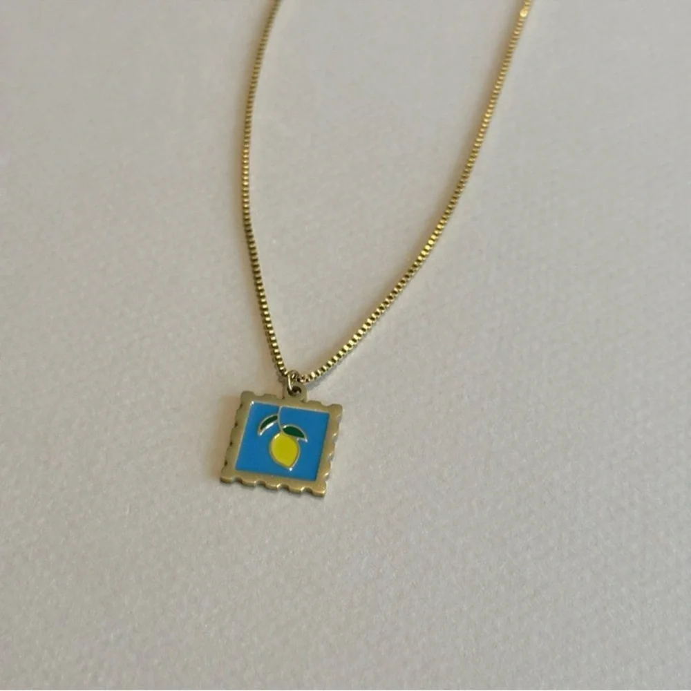 New! Lemon Gold Necklace (2944) - Picture 4 of 4